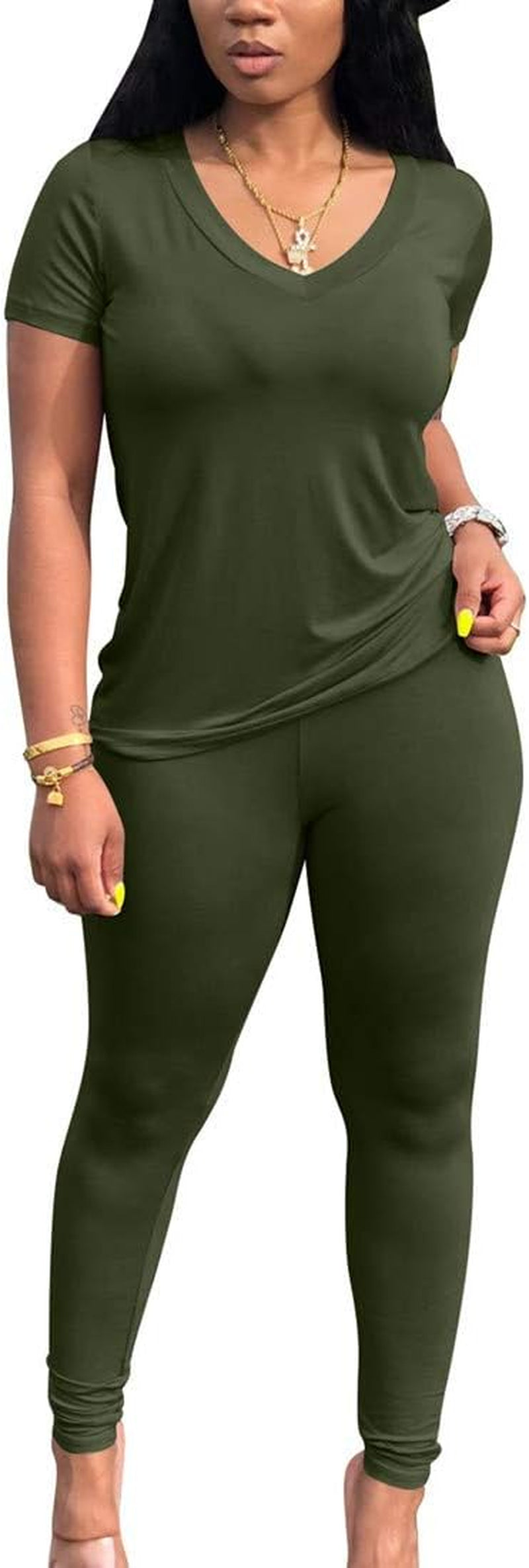 2 Piece Outfits for Women Workout Track Suits Long Sleeve Top Jogger Legging Pants Sets