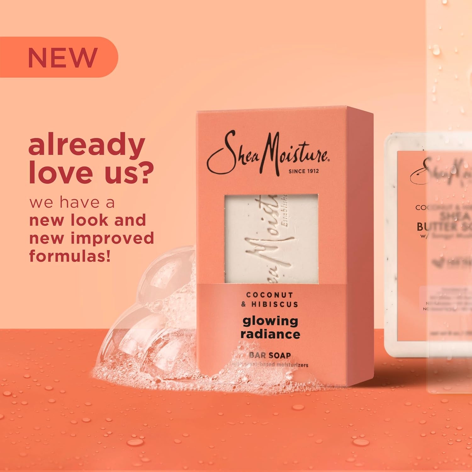 Bar Soap Coconut and Hibiscus 4 Count Glowing Radiance Glowing Radiance Bar Soap with 24H Shea Moisture Nutrients for Healthy, Glowing Skin 8 Oz