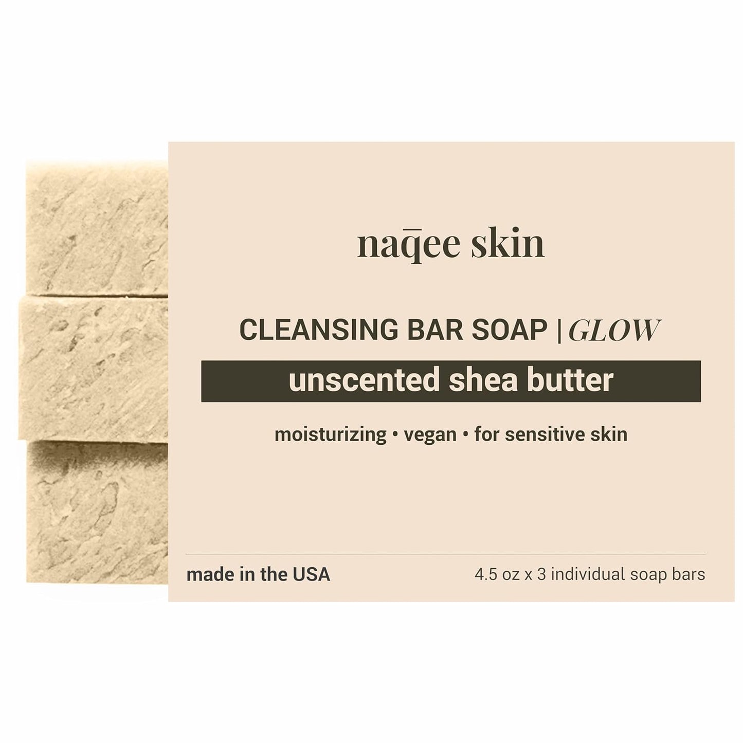 Shea Butter Soap Bar Vegan & for Sensitive & Dry Skin -  Skin - Pack of 3