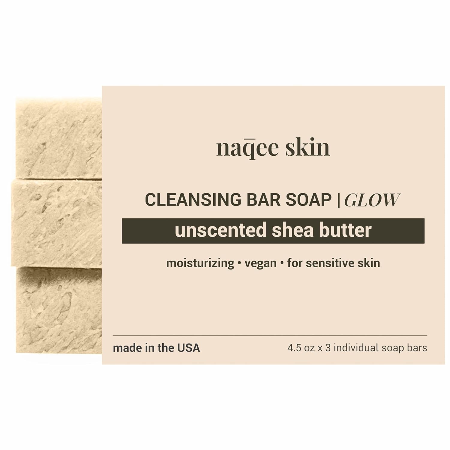 Shea Butter Soap Bar Vegan & for Sensitive & Dry Skin -  Skin - Pack of 3