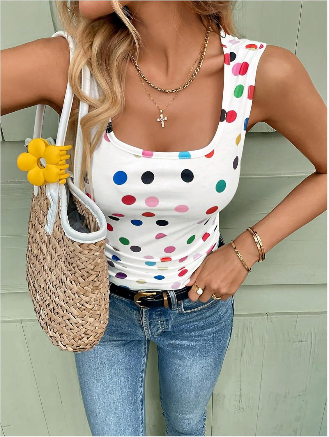 Women'S Sleeveless Camo Print Tank Top Scoop Neck Slim Fit Ruched Vest Top Summer Tee Shirts