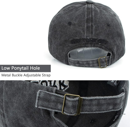 Baseball Hat New-York Distressed-Adjustable-Strapback - Washed Twill Dad Hat Unisex